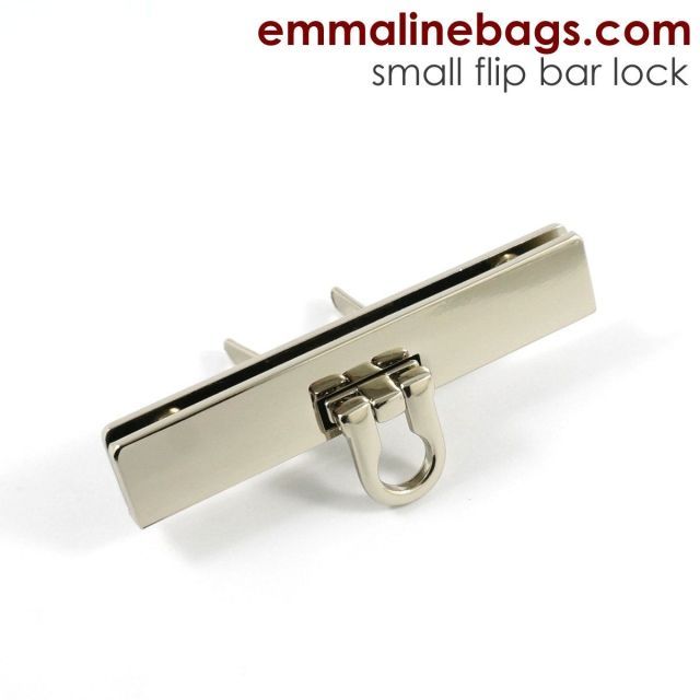 Small Bar Lock with Flip Closure - Nickel /  Silver