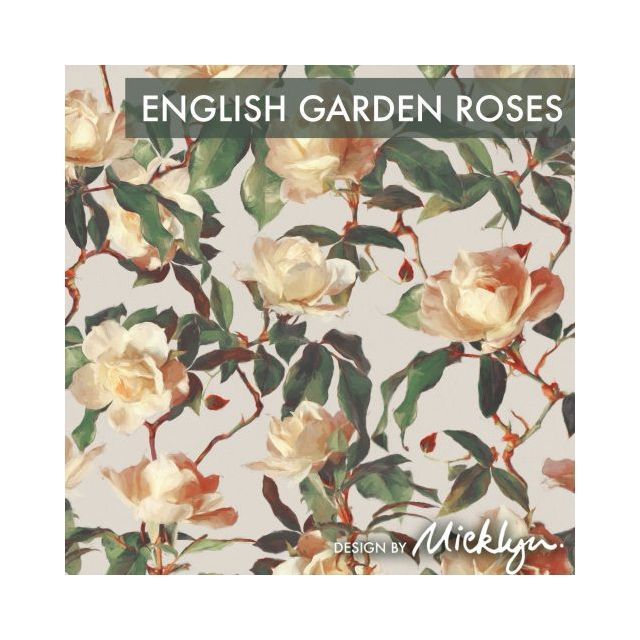 Organic Jersey Knit - English Garden Roses  - Rebecca Reck