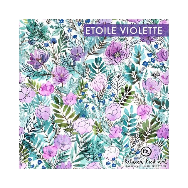 Organic Jersey Knit - Etoile Violette by Rebecca Reck