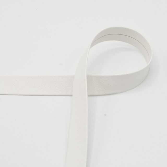 Textured Faux Leather Bias Tape - 20mm - Off White Col. 551