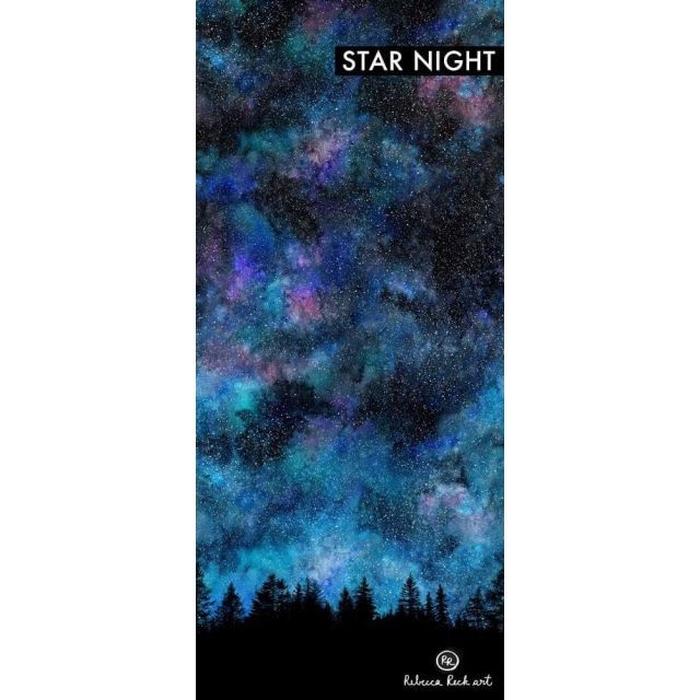French Terry - Star Night Borderprint by Rebecca Reck