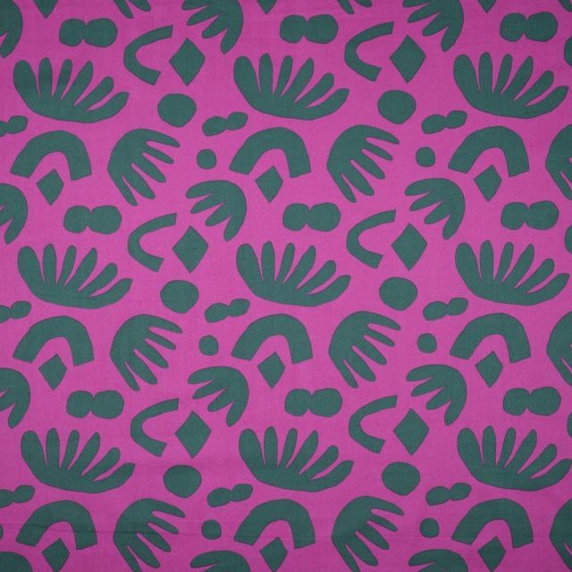 Puzzle Directions  - Fine Cotton Poplin  -  Purple - Nerida Hansen Collection