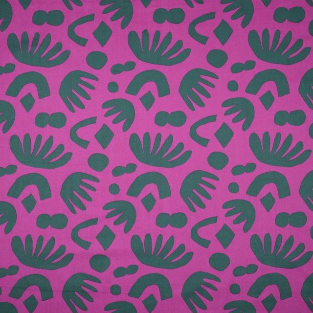 BOLT END - 245 CM - Puzzle Directions  - Fine Cotton Poplin  -  Purple - Nerida Hansen Collection