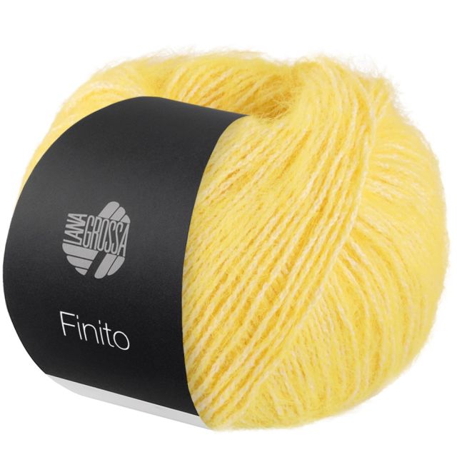 FINITO fluffy summer yarn - Soft Yellow Col. 07 -  50g Ball by Lana Grossa