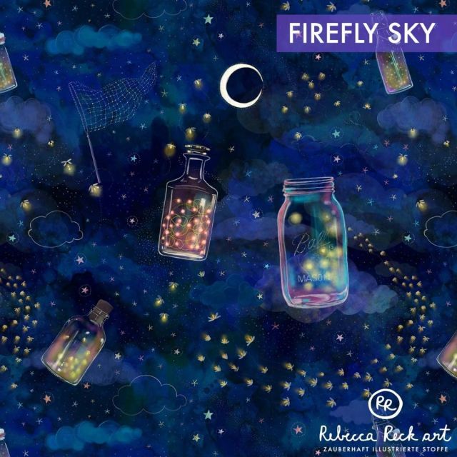 Organic Jersey Knit - Firefly Sky by Rebecca Reck