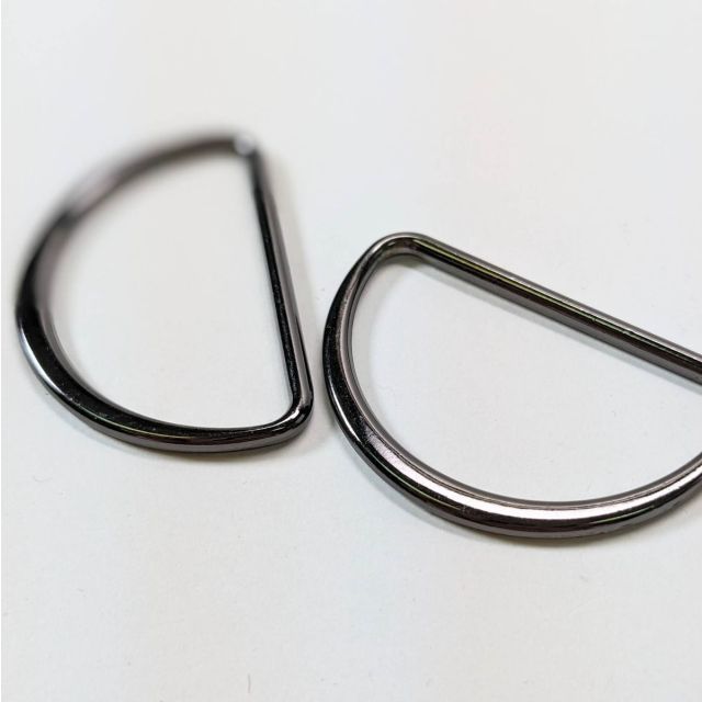 D-ring  with flat edge - 40mm - Gunmetal pack of 2