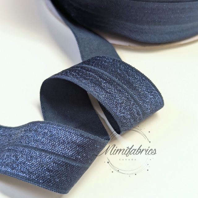 25mm Fold Over Elastic - Deep Blue Col. 2007