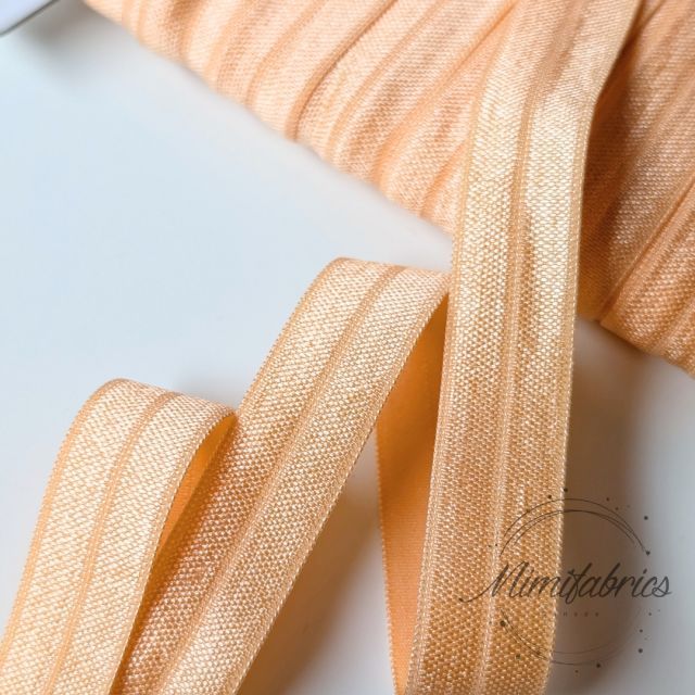 Fold over elastic - Pastel Apricot -17mm Col. 1118