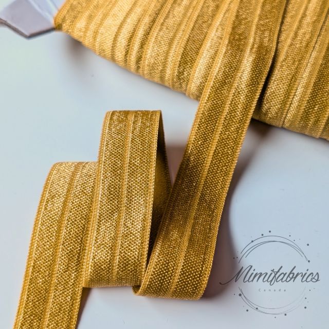 Fold over elastic - Brass Yellow -17mm Col. 691