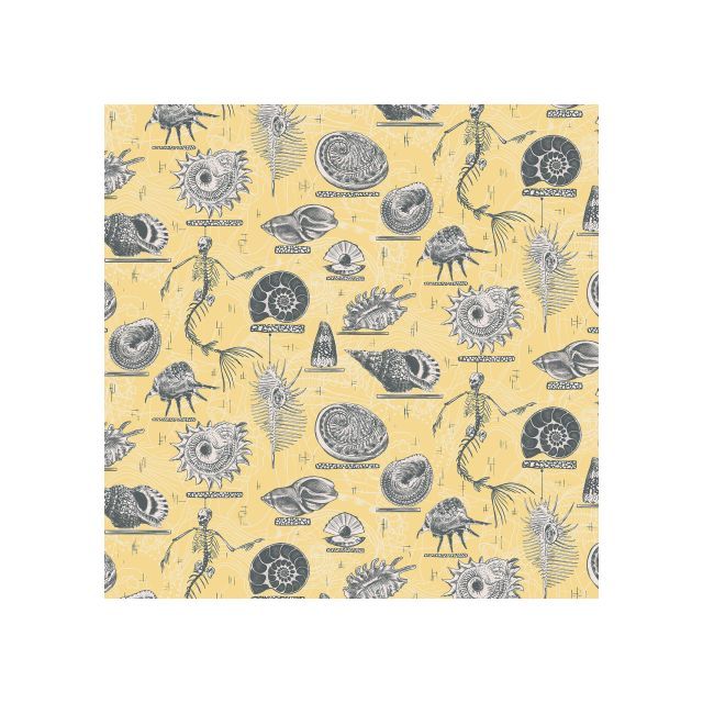 Transylvanian Studies by Francesca Reyes for RJR Studios - Ocean Treasures on Sun Ray Yellow - 100% Cotton (Per 1/2m)