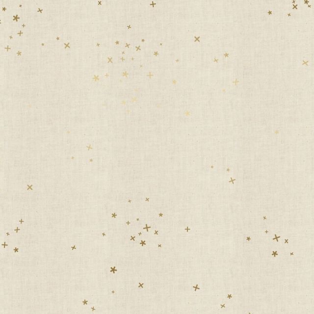 100% Cotton - Freckles in Twinkle Unbleached Metallic - Basics by Cotton + Steel per 1/2m