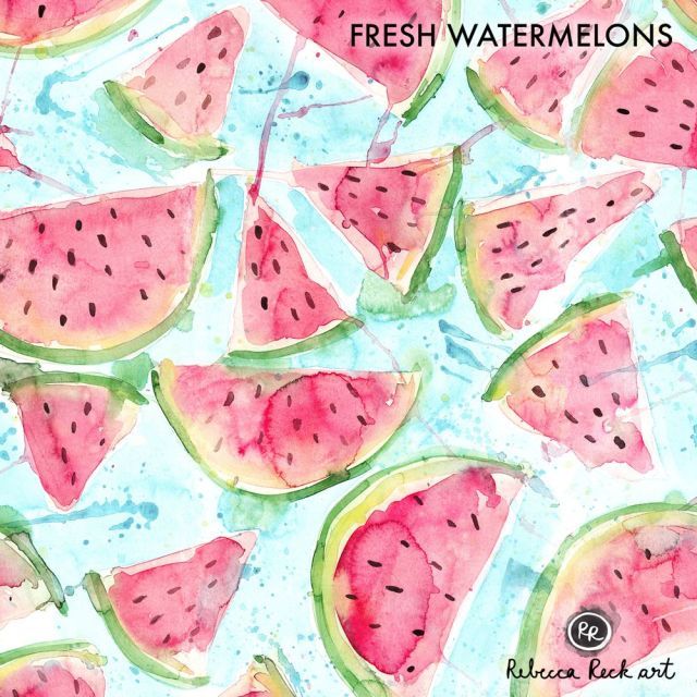 Premium Athletic/Swim Knit- Watermelons by Rebecca Reck