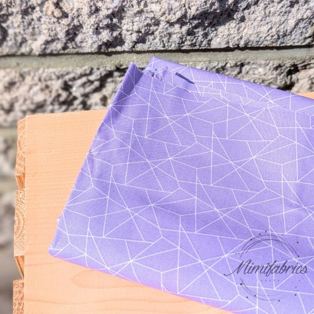 Cotton Poplin Geo Lines - Lilac Col. 16