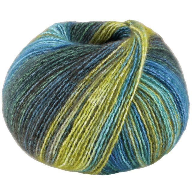 GIANNA cotton/merino/cashmere yarn - Blue/Teal/Green Col. 05 -  50g Ball by Lana Grossa