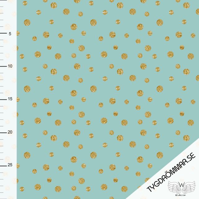 Golden Dots - Organic Jersey - Mint Green