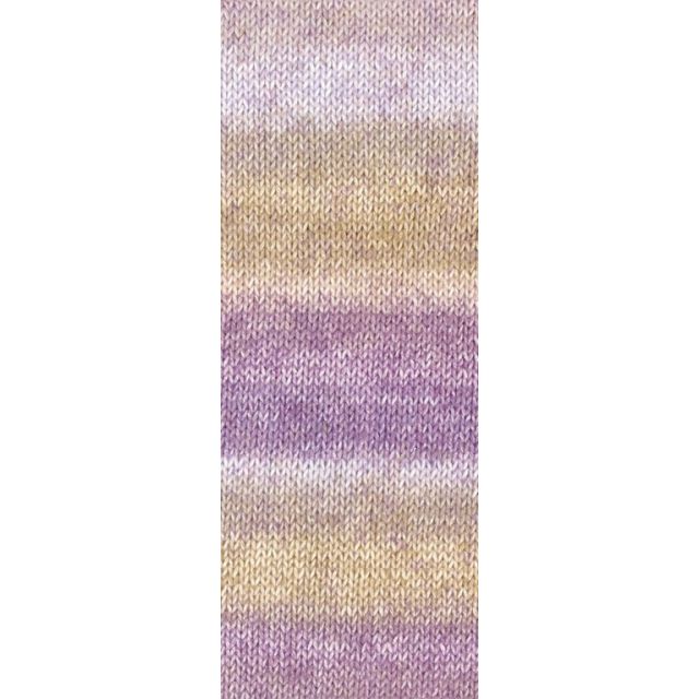 GOMITOLO "Mambo" - organic cotton yarn - RPurple/Sand/Vanilla Col. 34 - 100g Skein by Lana Grossa