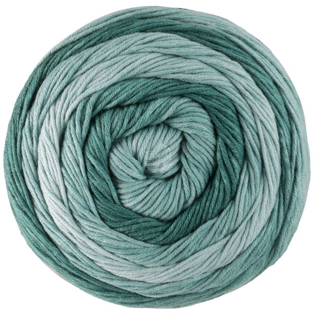 GOMITOLO "Tono" Col. 1034 Soft Teal Gradient Organic Cotton Yarn - 100g Skein by Lana Grossa