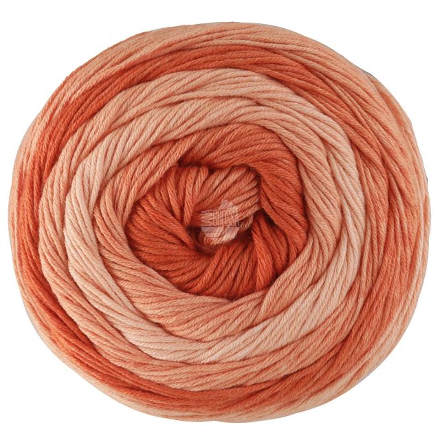 GOMITOLO "Tono" Col. 1035 Soft Orange Gradient Organic Cotton Yarn - 100g Skein by Lana Grossa