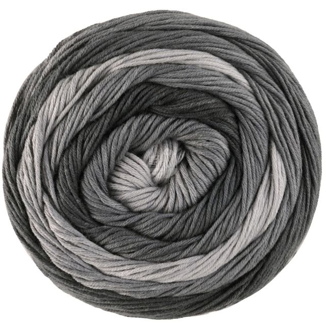 GOMITOLO "Tono" Col. 1040 Soft Grey Gradient Organic Cotton Yarn - 100g Skein by Lana Grossa