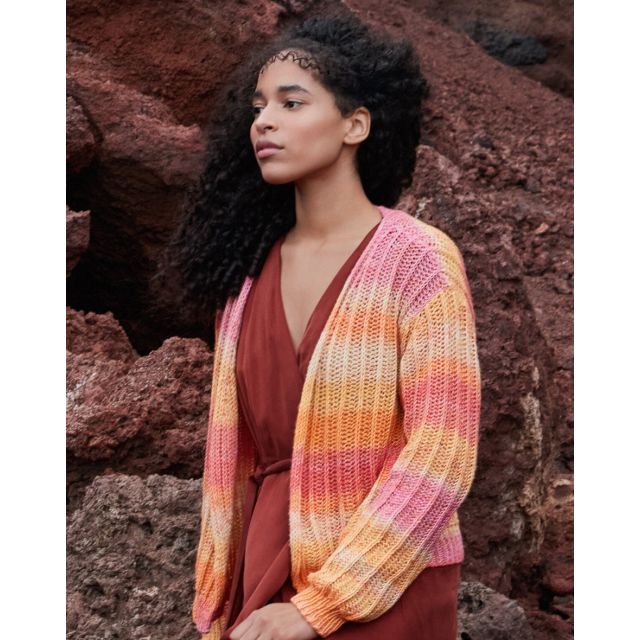 Cardigan "Mambo" 100% Cotton Size 48-54 - Pattern+Yarn Bundle by LANA GROSSA (Gomitolo 15 Design 08)