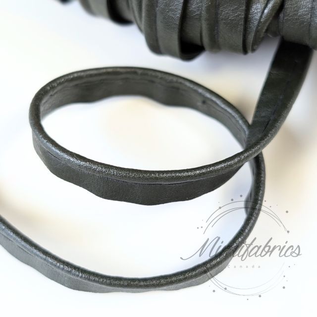 Faux Leather Piping 10mm - Dark Green Col. 939