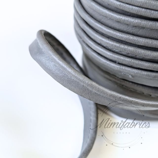 Faux Leather Piping 10mm - Grey Col. 942