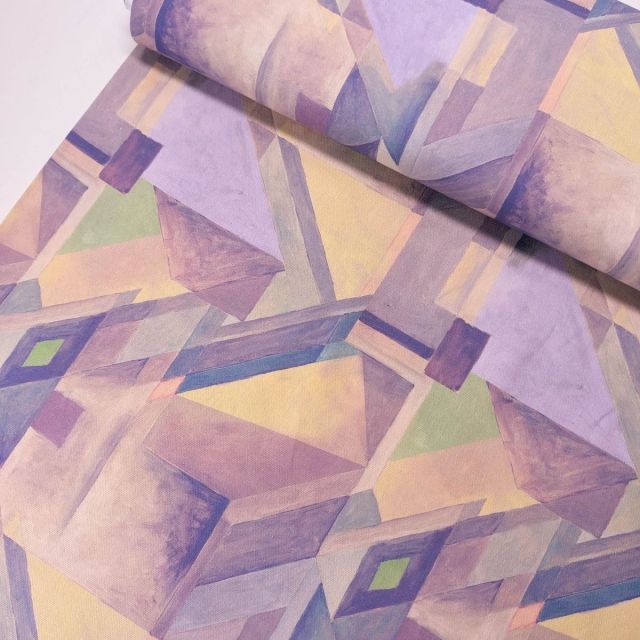 Half Panama Canvas - Geometric Abstract on Lilac