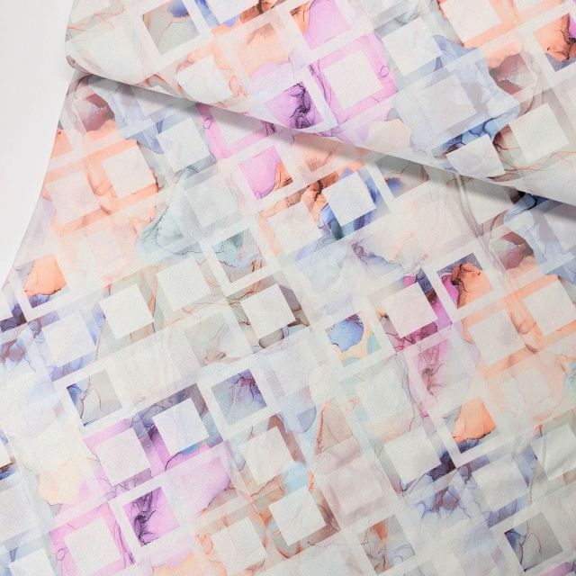 Half Panama Cotton Canvas - Watercolor Geo