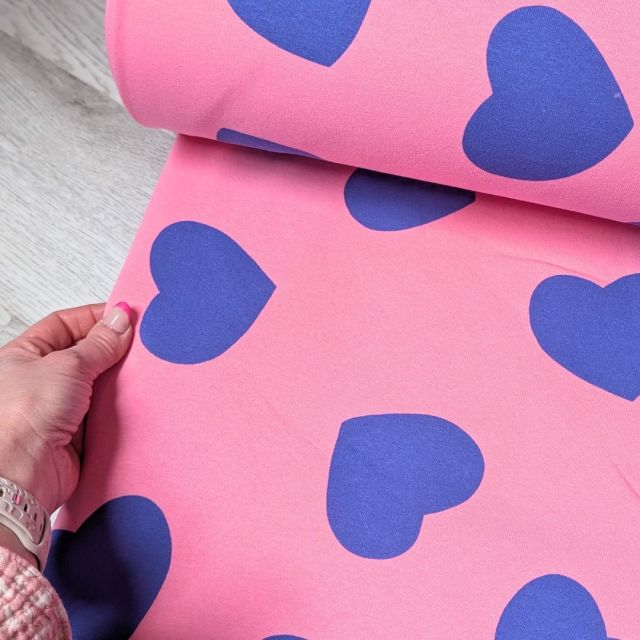 Heavy Sweat Brushed XL Hearts on Pink