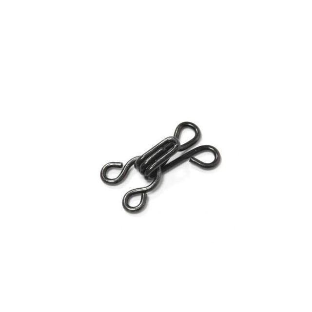 PRYM - Hooks And Eyes, Brass, Black-Coloured, No.3 Large - 12 Pieces
