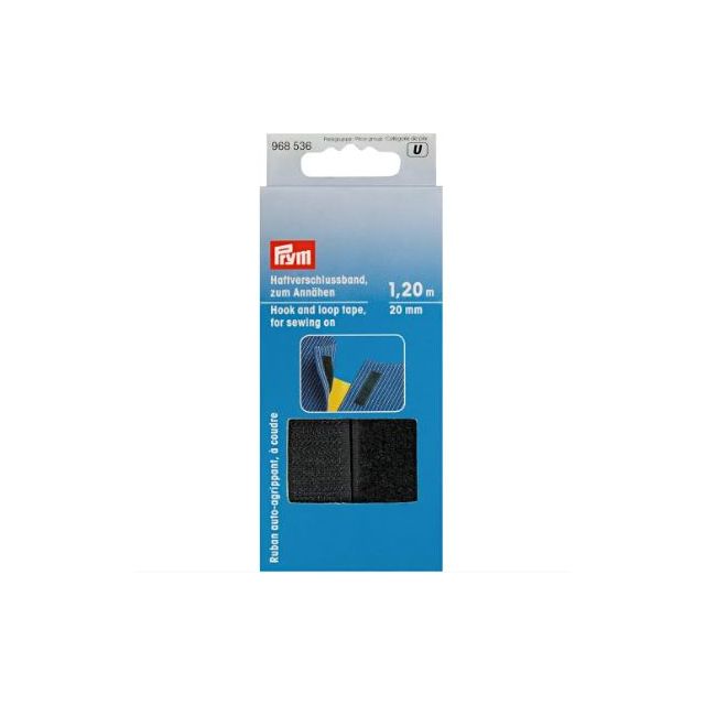 PRYM - Velcro Tape Black (Sew-On) 120cm x 20mm - 968536