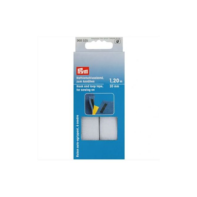 PRYM - Velcro Tape White (Sew-On) 120cm x 20mm - 968535