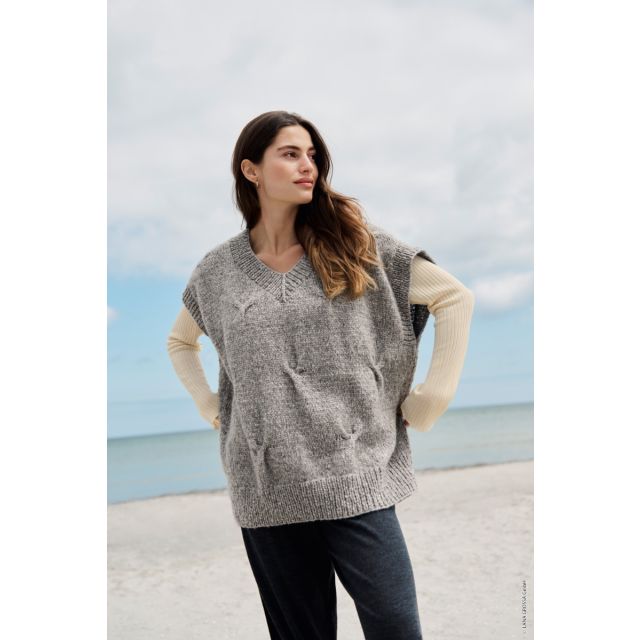 Pullover LUCIDA Size 48/50 -  Knitting Pattern + Yarn Bundle by LANA GROSSA (Journal 68 Design 60)
