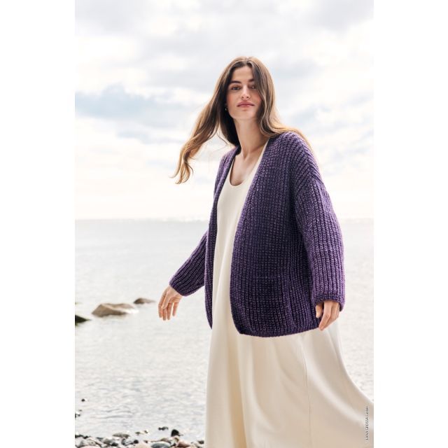 Cardigan LUCIDA Size 44 - 48 -  Knitting Pattern + Yarn Bundle by LANA GROSSA (Journal 68 Design 63)