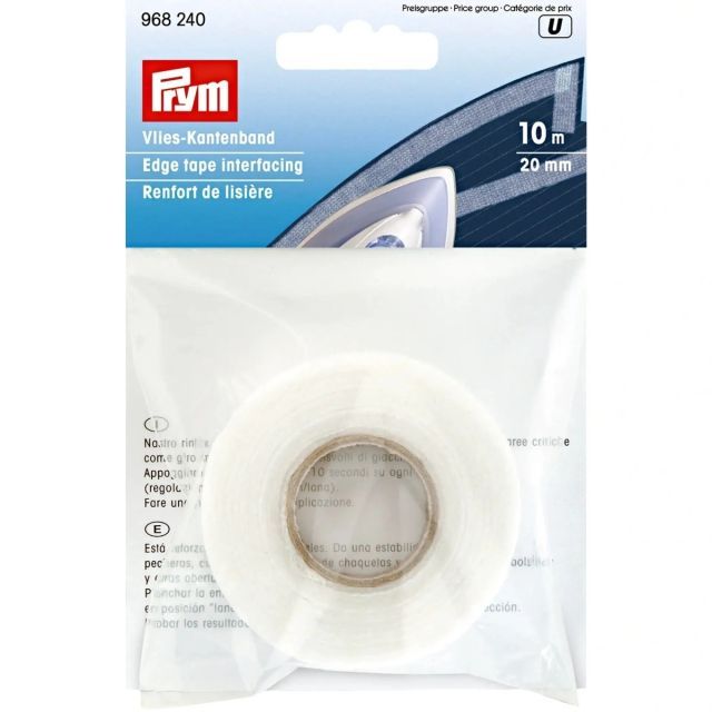 Prym - Iron-on Edge Tape Interfacing in White- 20mm x 10m