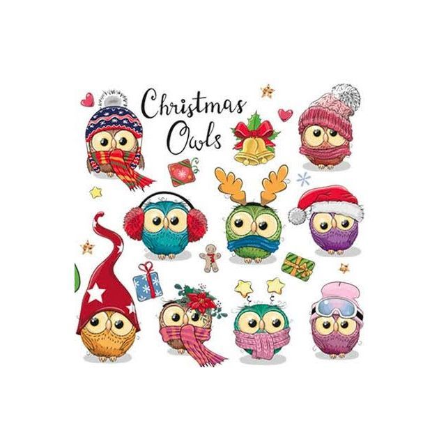 Iron on Vinyl Sheet - Christmas Owls