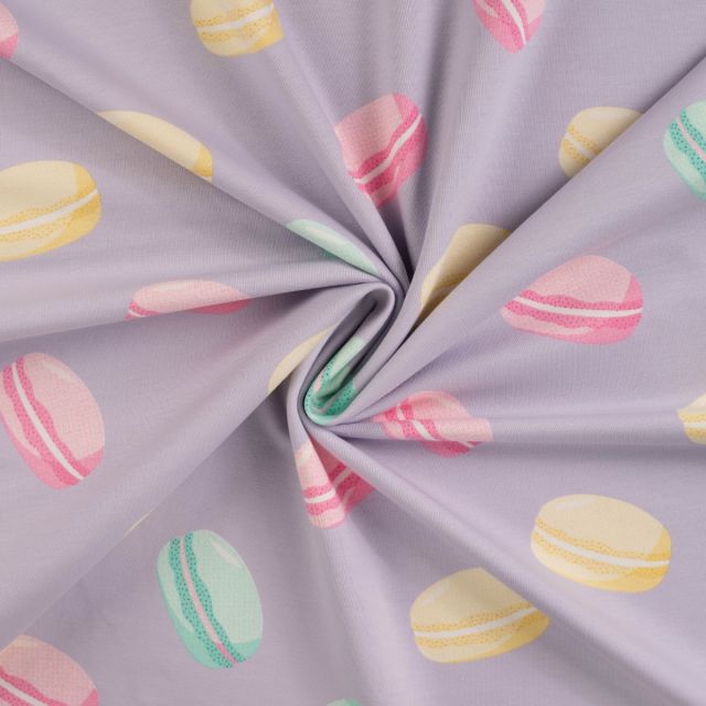 French Terry - Macarons on Lilac