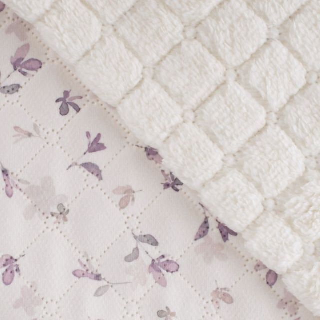 Quilted Sherpa with flower design