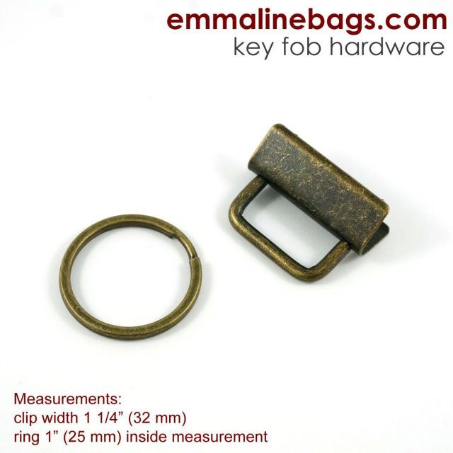 Key Fob Hardware (5 Pack) - Antique Brass