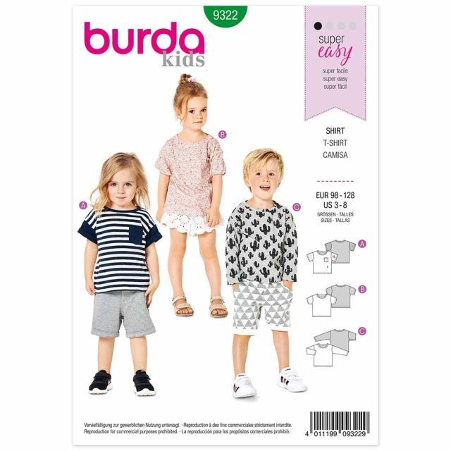 BURDA - 9322 -  Kids' T-shirts