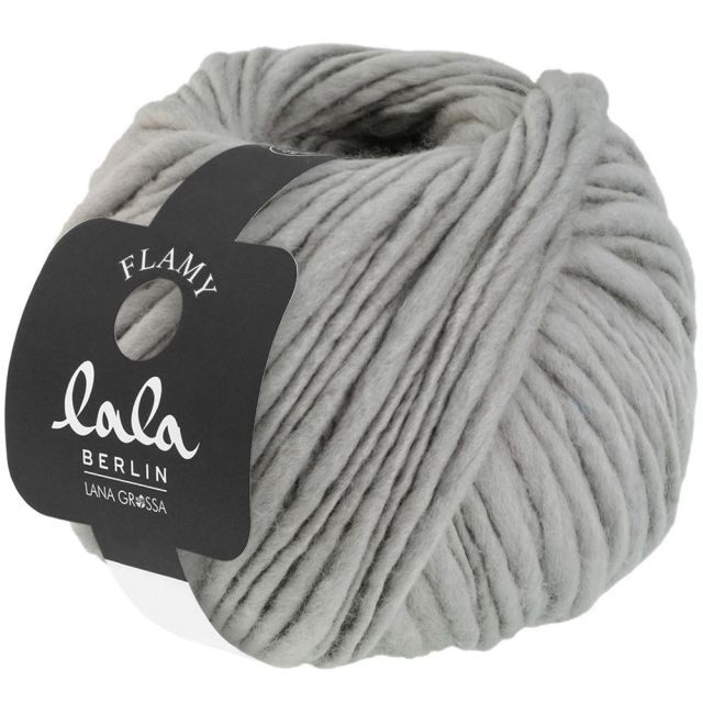 Lala Berlin Flamy - Merino Wool Light Grey Col. 005 - 100g Skein by Lana Grossa