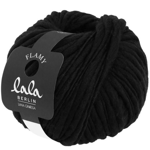Lala Berlin Flamy - Merino Wool Black Col. 006 - 100g Skein by Lana Grossa