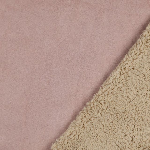 Lammy -  Faux Suede with Sherpa - Pink