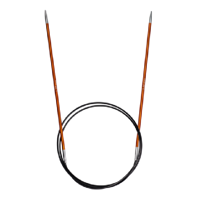 Fixed Circular Knitting Needle - Alminium/Orange - 2.5mm/80cm by Lana Grossa