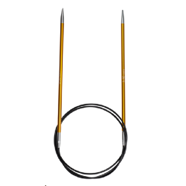 Fixed Circular Knitting Needle - Alminium/Gold - 3.5mm/60cm by Lana Grossa