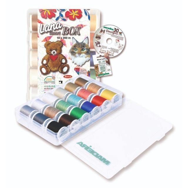 MADEIRA THREAD BOX - Smart BOX LANA no.12  - 18 x 200 m (incl. 5 Multi) / needles / color card