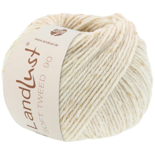 Landlust Soft Tweed 90 - Virgin Merino Wool Yarn - Natural Col. 01 - 50g Skein by Lana Grossa