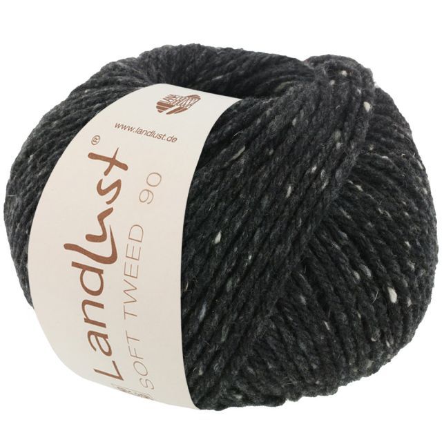 Landlust Soft Tweed 90 - Virgin Merino Wool Yarn - Charcoal Col. 06 - 50g Skein by Lana Grossa