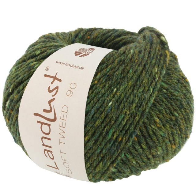 Landlust Soft Tweed 90 - Virgin Merino Wool Yarn - Moss Green Col. 07 50g Skein by Lana Grossa