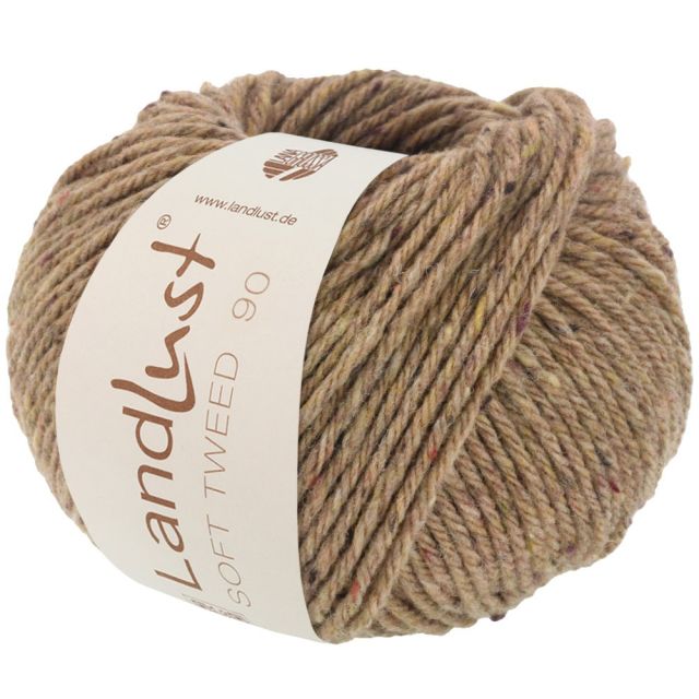 Landlust Soft Tweed 90 - Virgin Merino Wool Yarn - Nougat Brown Col. 09 50g Skein by Lana Grossa